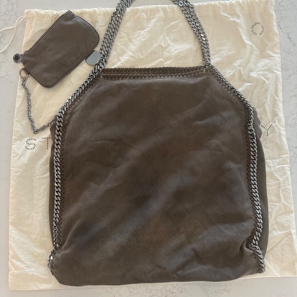 Stella McCartney Large Falabella Shaggy Deer Tote Bag Silver Chain Purse - Picture 5 of 5